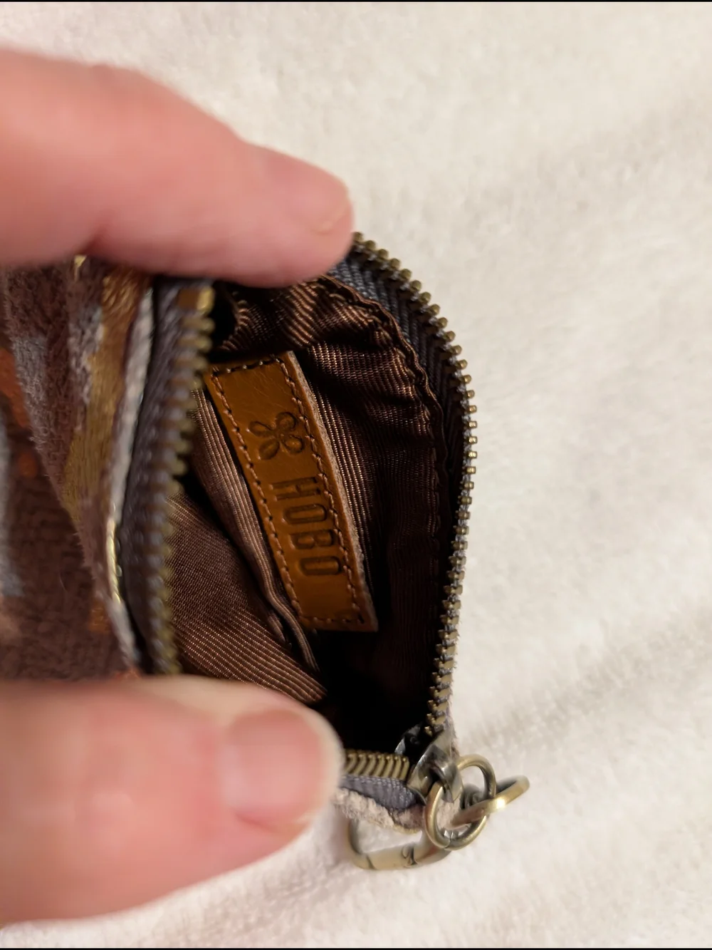 Hobo Elegant Taupe and Gold Foil Unique Bag